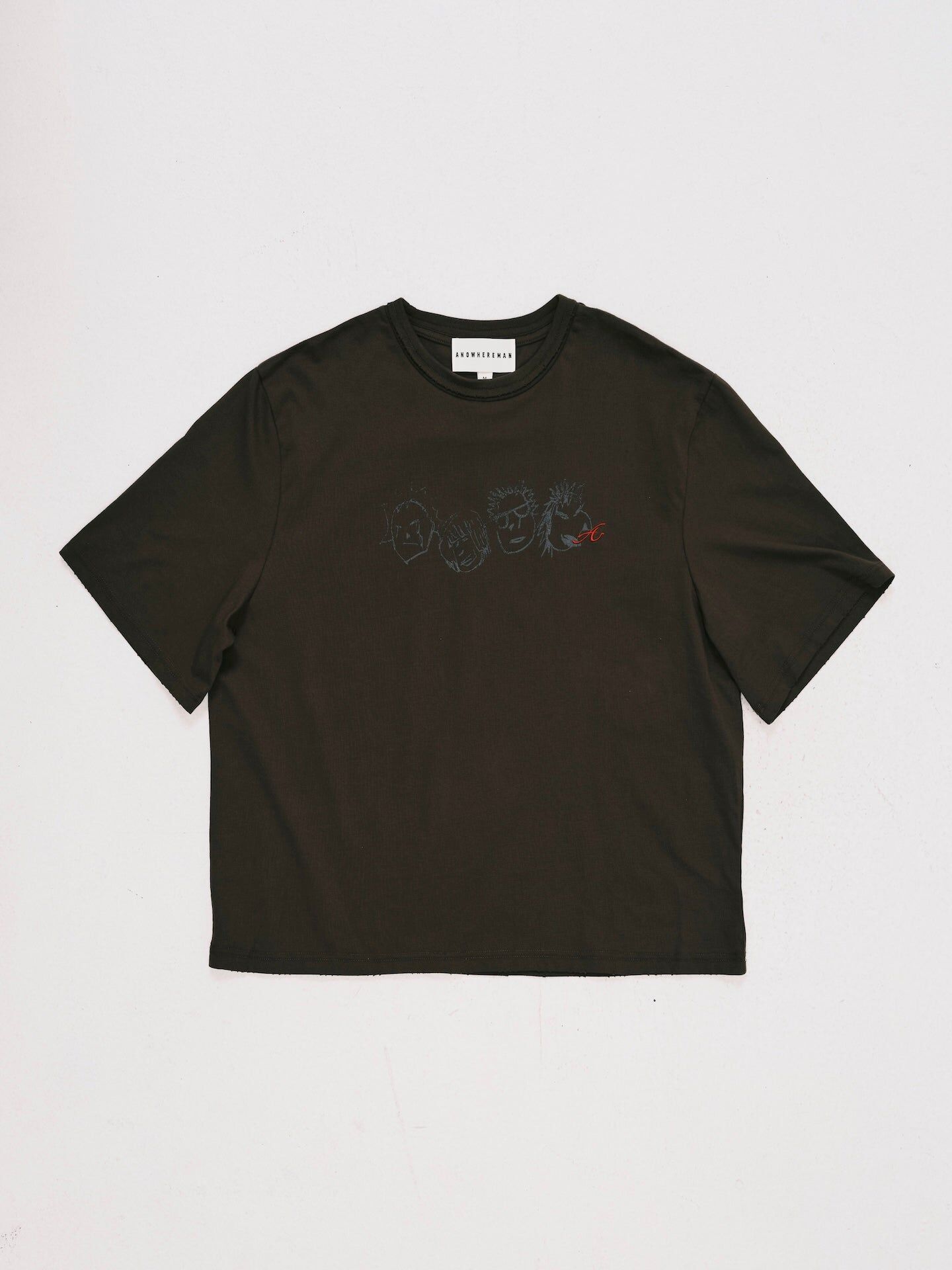 ANOWHEREMAN｜Team Print Cropped Tee (Olive)