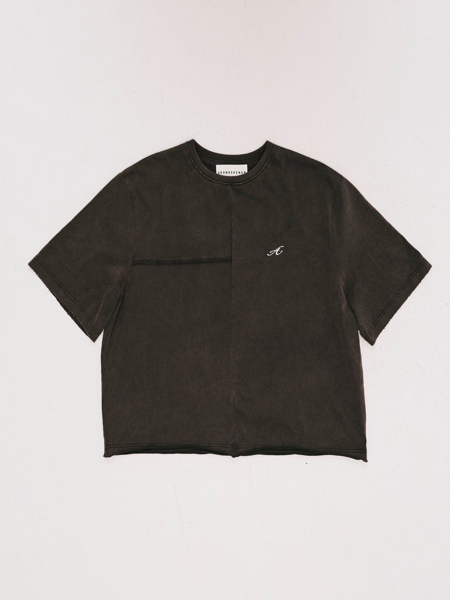 ANOWHEREMAN｜Reconstruct Cropped Tee (Black)