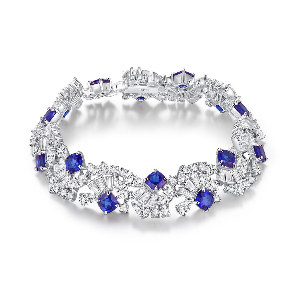 BRA-JJG0809-066 培育藍寶石手鏈 5.0mm-14/8.0ct [ZH182U] (A66)