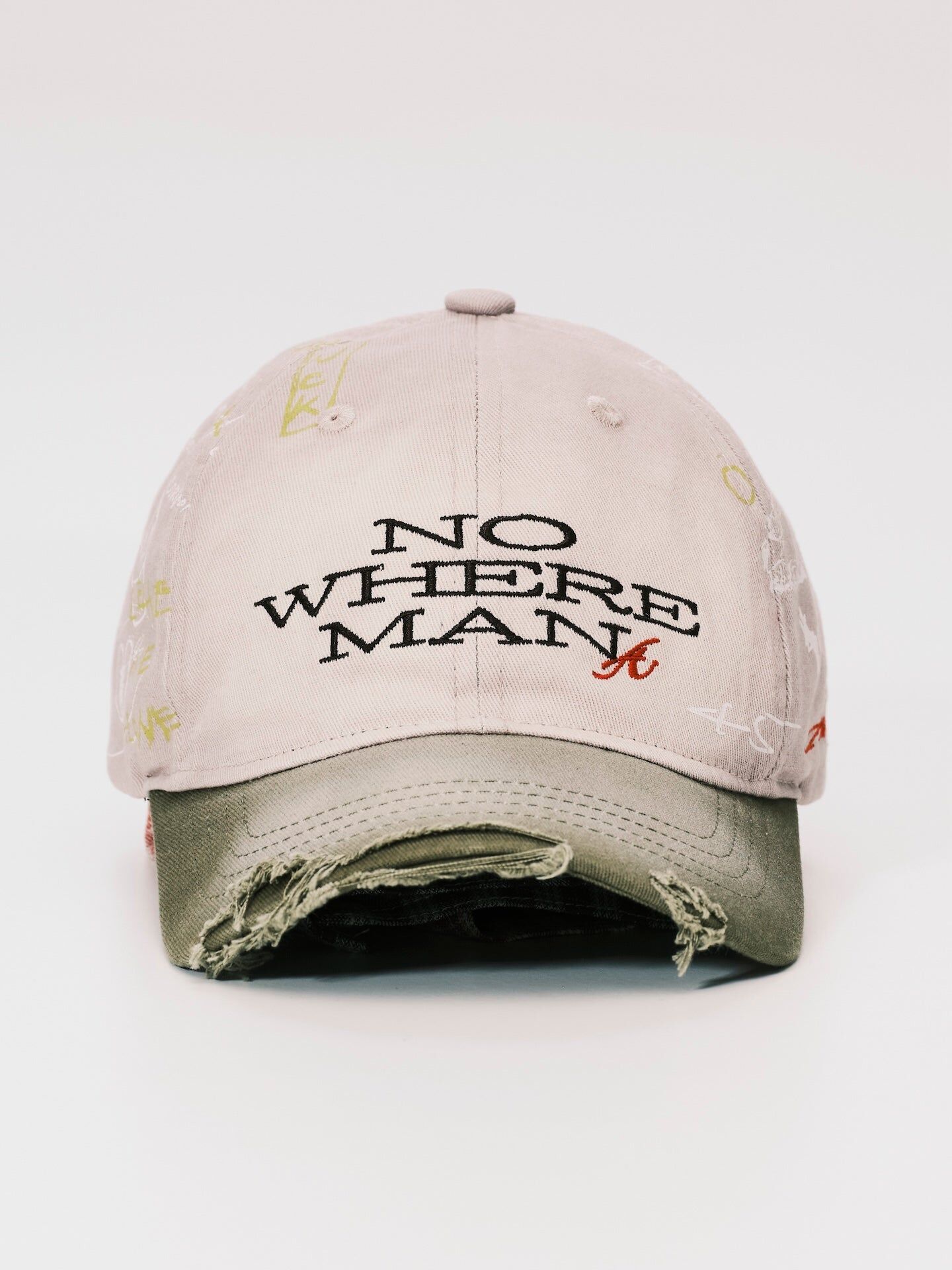 ANOWHEREMAN｜Sketch Raw Edge Baseball Cap (Beige/Green)