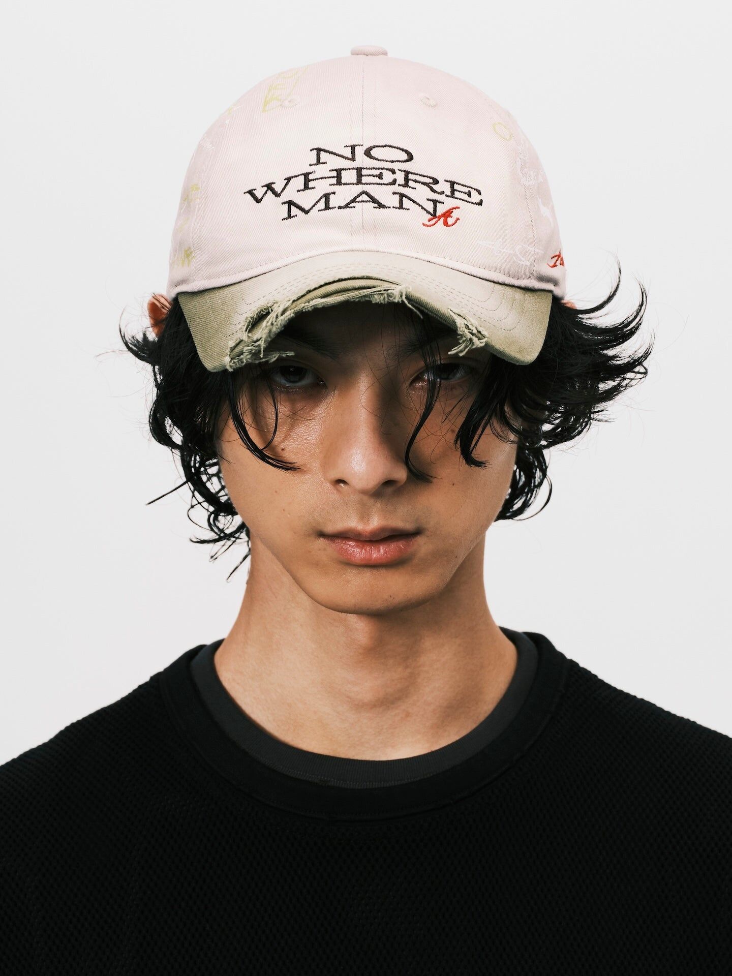ANOWHEREMAN｜Sketch Raw Edge Baseball Cap (Beige/Green)