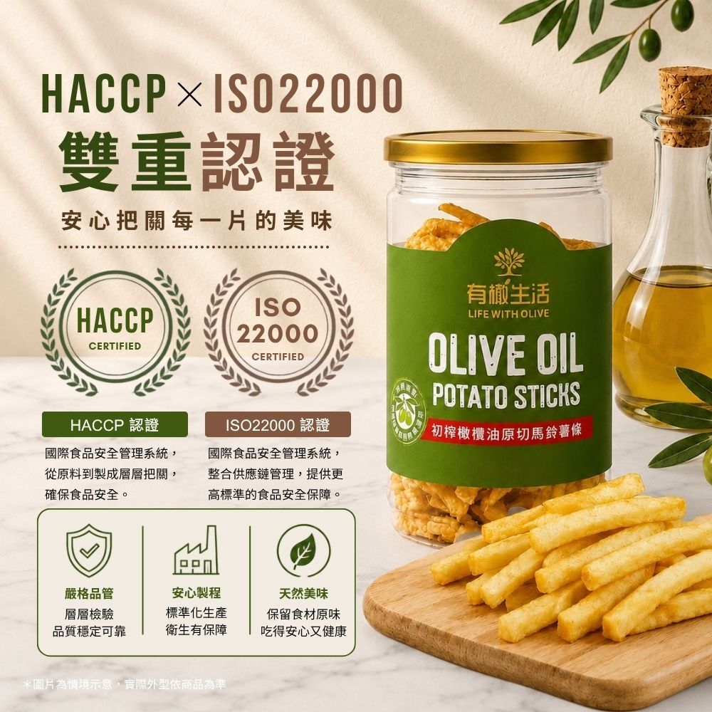 ISO22000與HACCP雙重國家認證工廠製作,堅守最高食品安全標準製程品質看得見