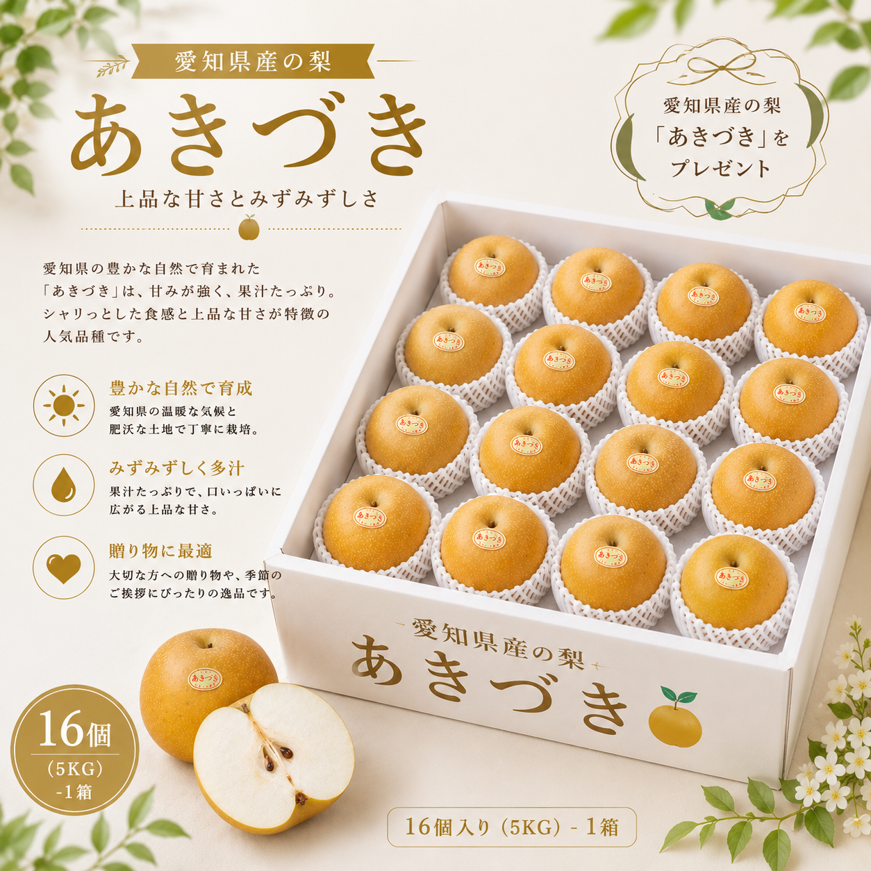 日本愛知縣秋月梨(5K)(16個)-1盒