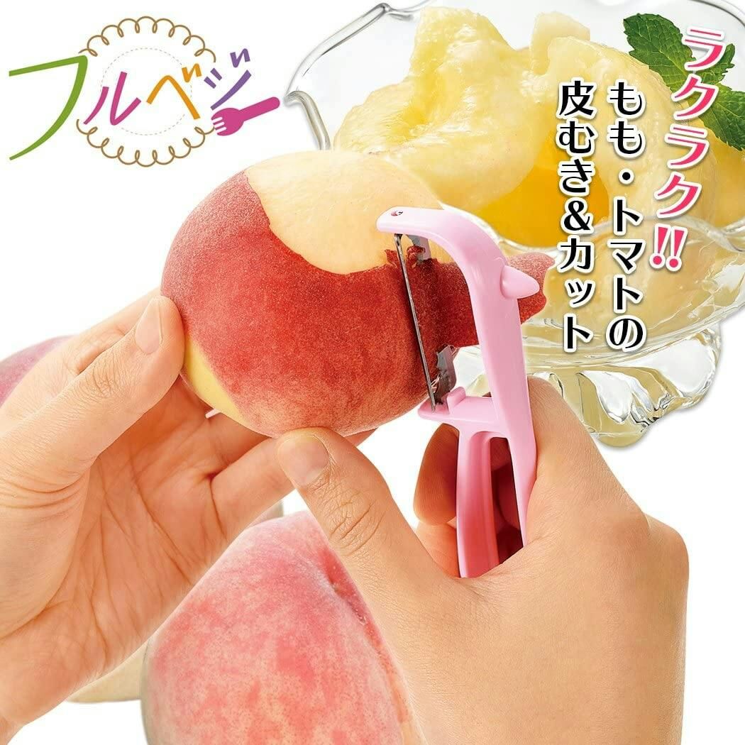 JP 日本製 Shimomura 水蜜桃蕃茄薄皮刮皮器 0796 TK260809