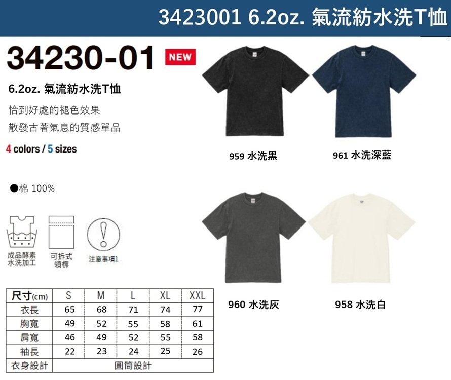 【一件免運】日本United Athle 6.2oz 氣流紡水洗 素T 短T 4色 UA4230 3423001