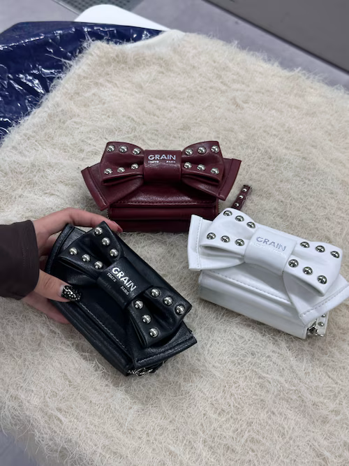 GRAIN / Trifold Studded Ribbon Wallet