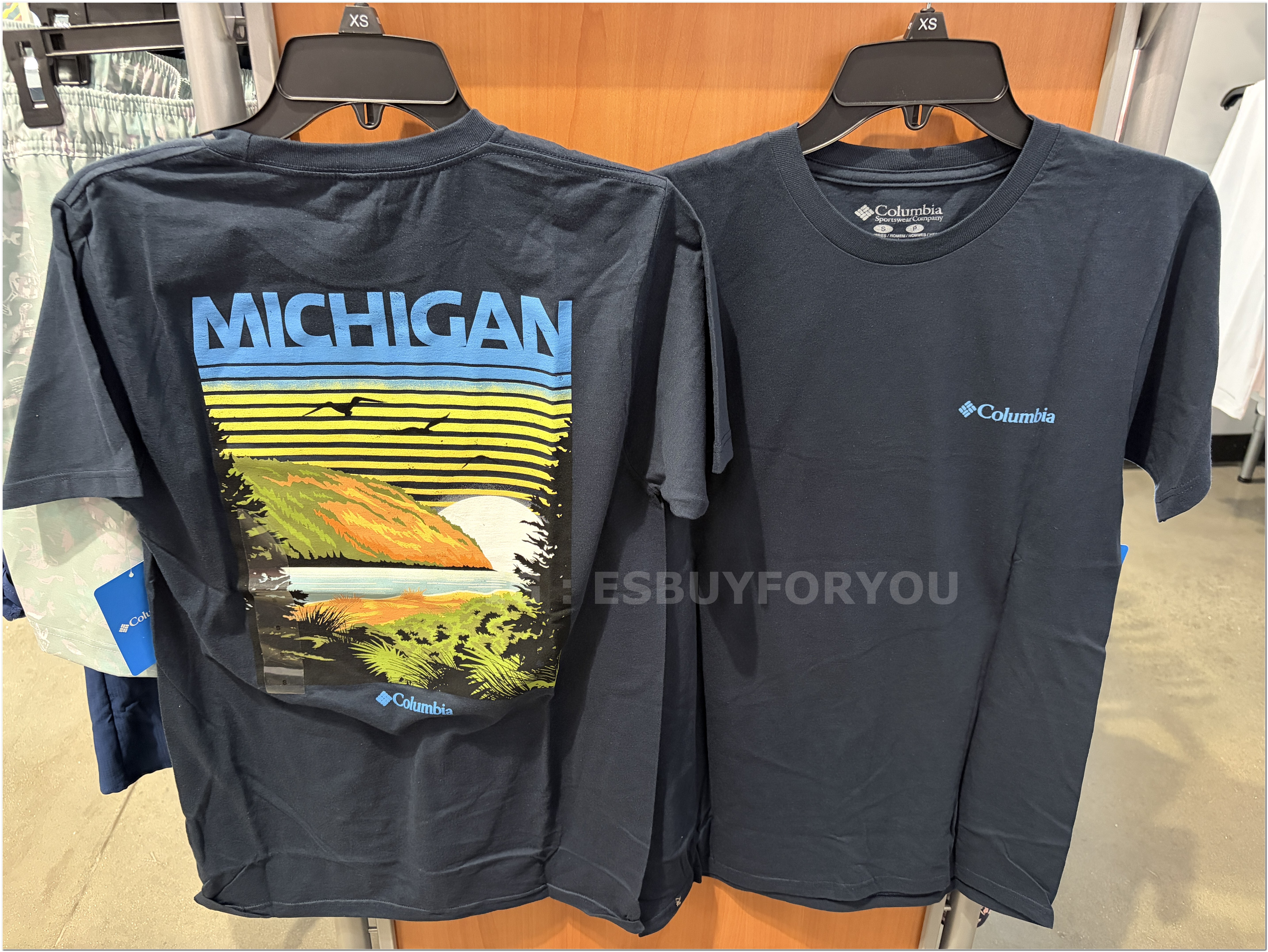 【限時】Columbia 男大人 密西根限定 正反圖案 短TEE