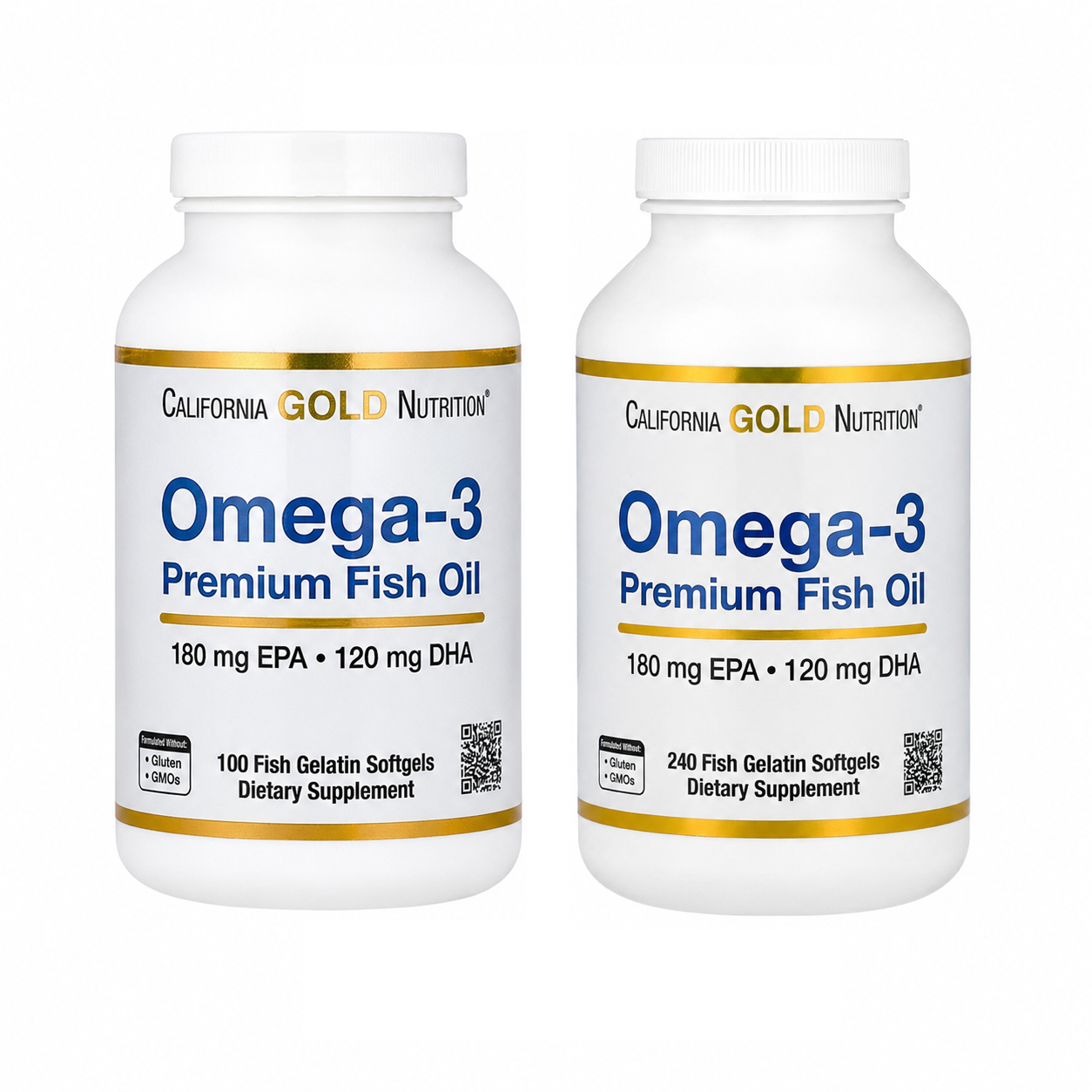 【iHerb】Califomia Gold Nutrition Omega3 Omega-3 優質魚油 100粒 240粒