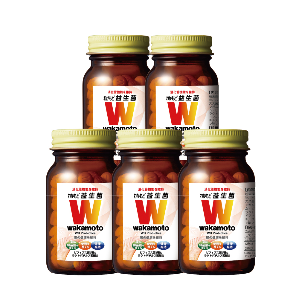 【Wakamoto】若元益生菌(食品)X5瓶 (220錠/瓶)