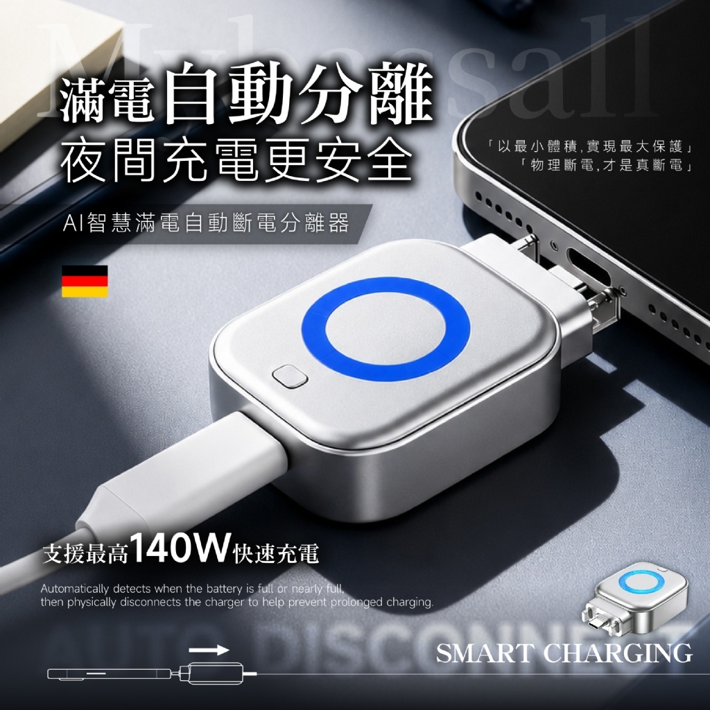WSBB12492  Mybassall®AI智慧滿電自動斷電分離器（10月上旬）