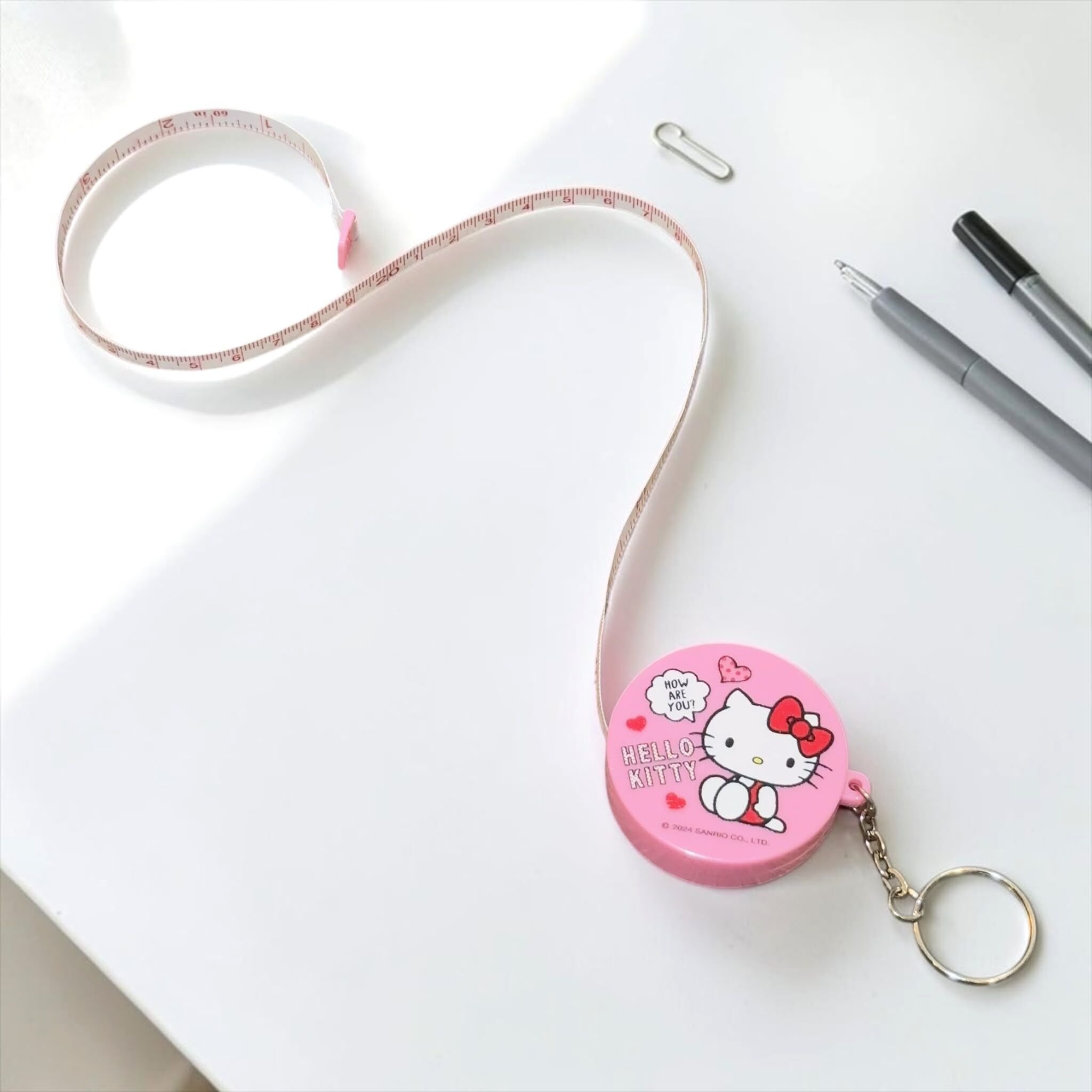 24066 Sanrio Hello Kitty 迷你彈彈軟尺匙扣 #TW-KM24-973649