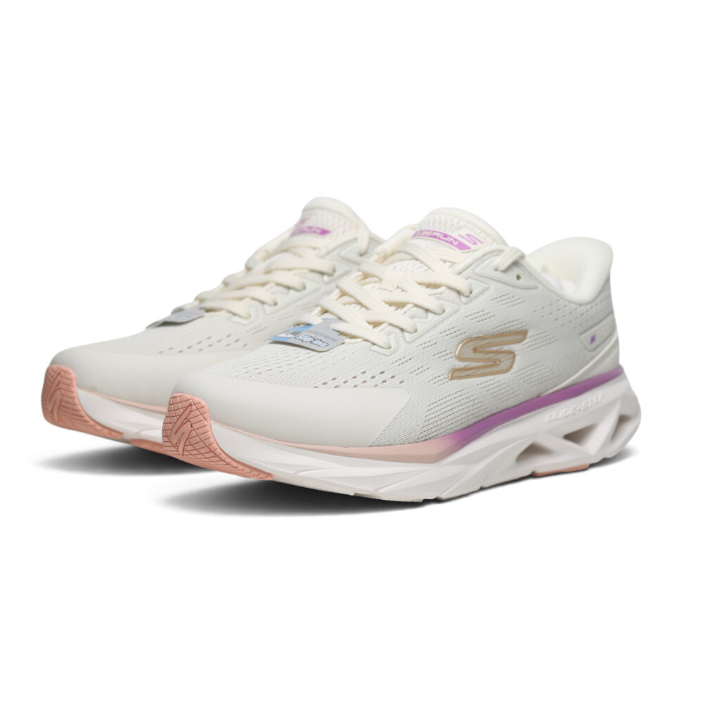 SKECHERS 慢跑鞋 VORTEX 米白 寬楦 瞬穿 運動鞋 女 129825WNAT