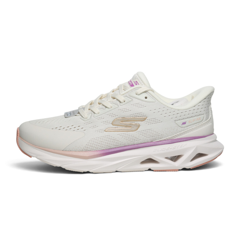 SKECHERS 慢跑鞋 VORTEX 米白 寬楦 瞬穿 運動鞋 女 129825WNAT