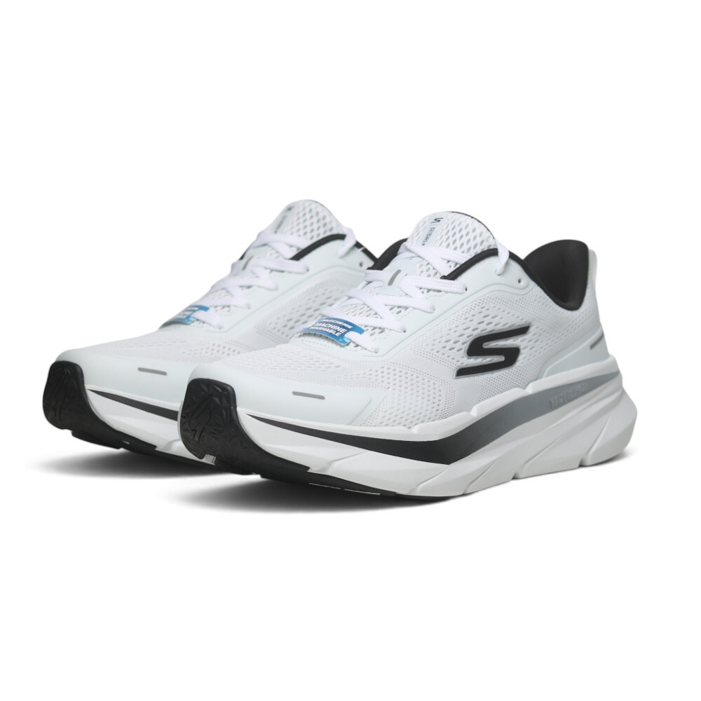 SKECHERS 慢跑鞋 GO RUN MAX CUSHIONING 白黑 緩震 運動鞋 男 221220WBK