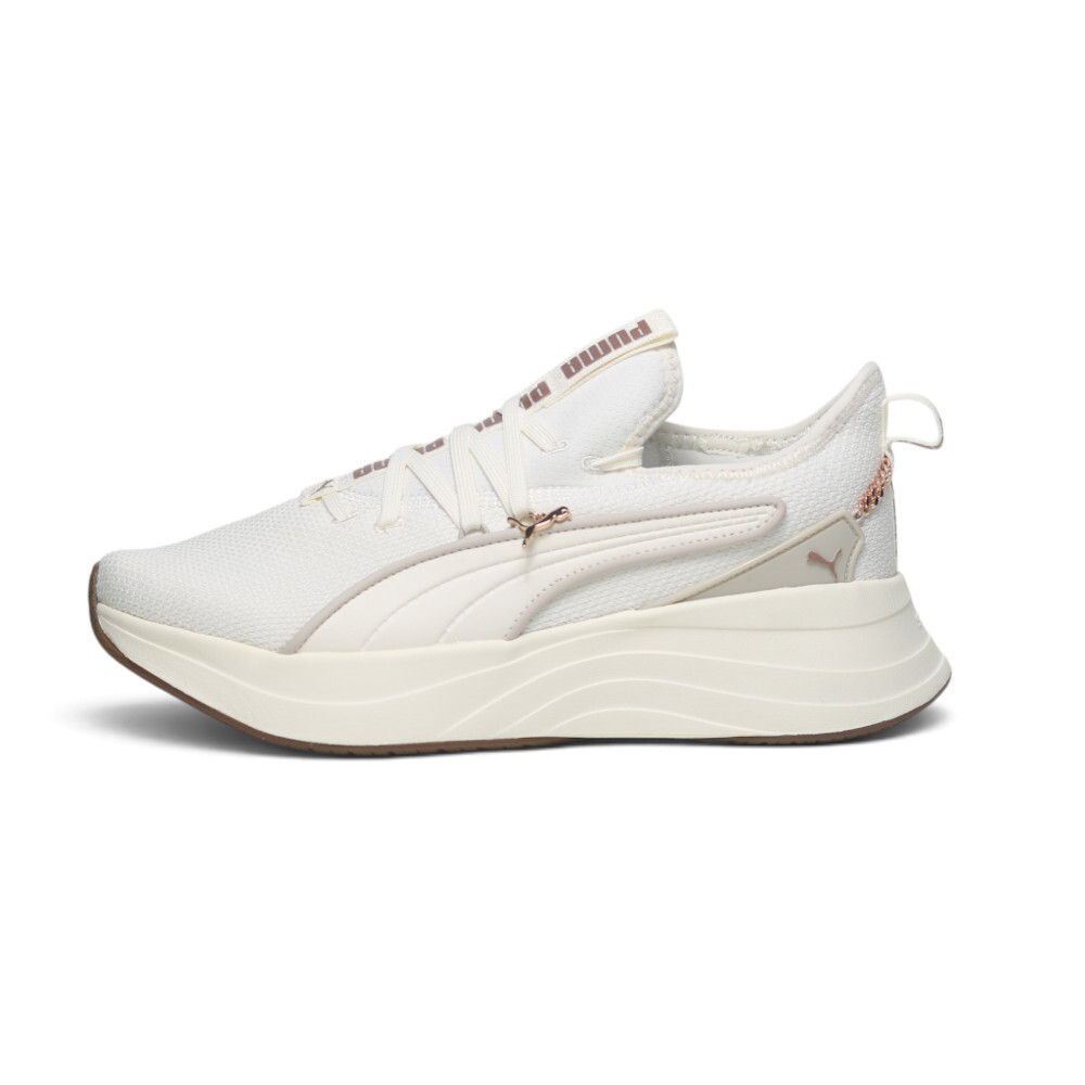 PUMA 慢跑鞋 SOFTRIDE SABRINA 米白 襪套 金扣 運動鞋 女 31350304