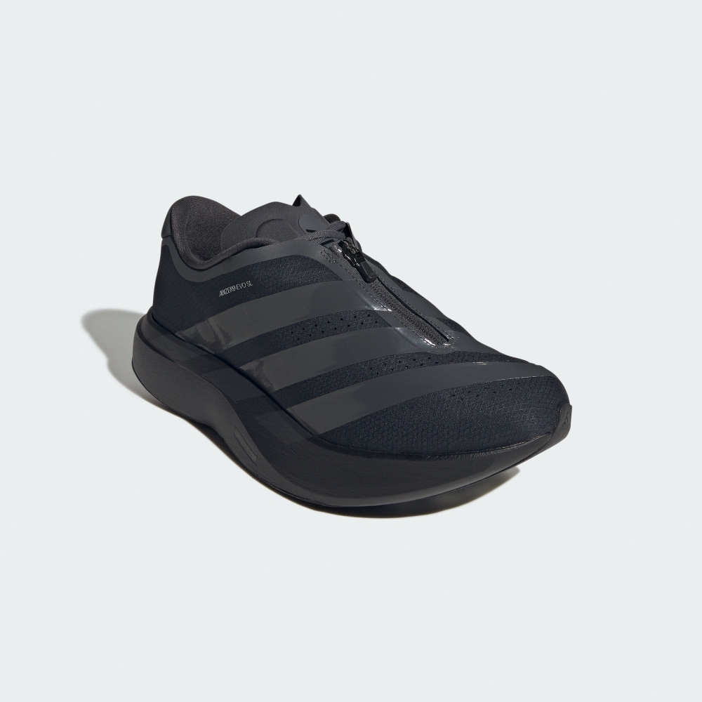 男鞋 ADIDAS ADIZERO EVO SL ZIP 黑色 拉鍊 止滑 抗扭 避震 彈性 輕量 運動 慢跑鞋【KH9620】
