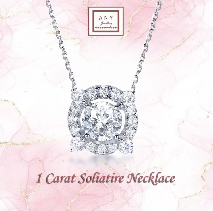 AR01 N2525 1 Carat Soliatire Necklace   (Free Upgrate to 莫桑石)  $688