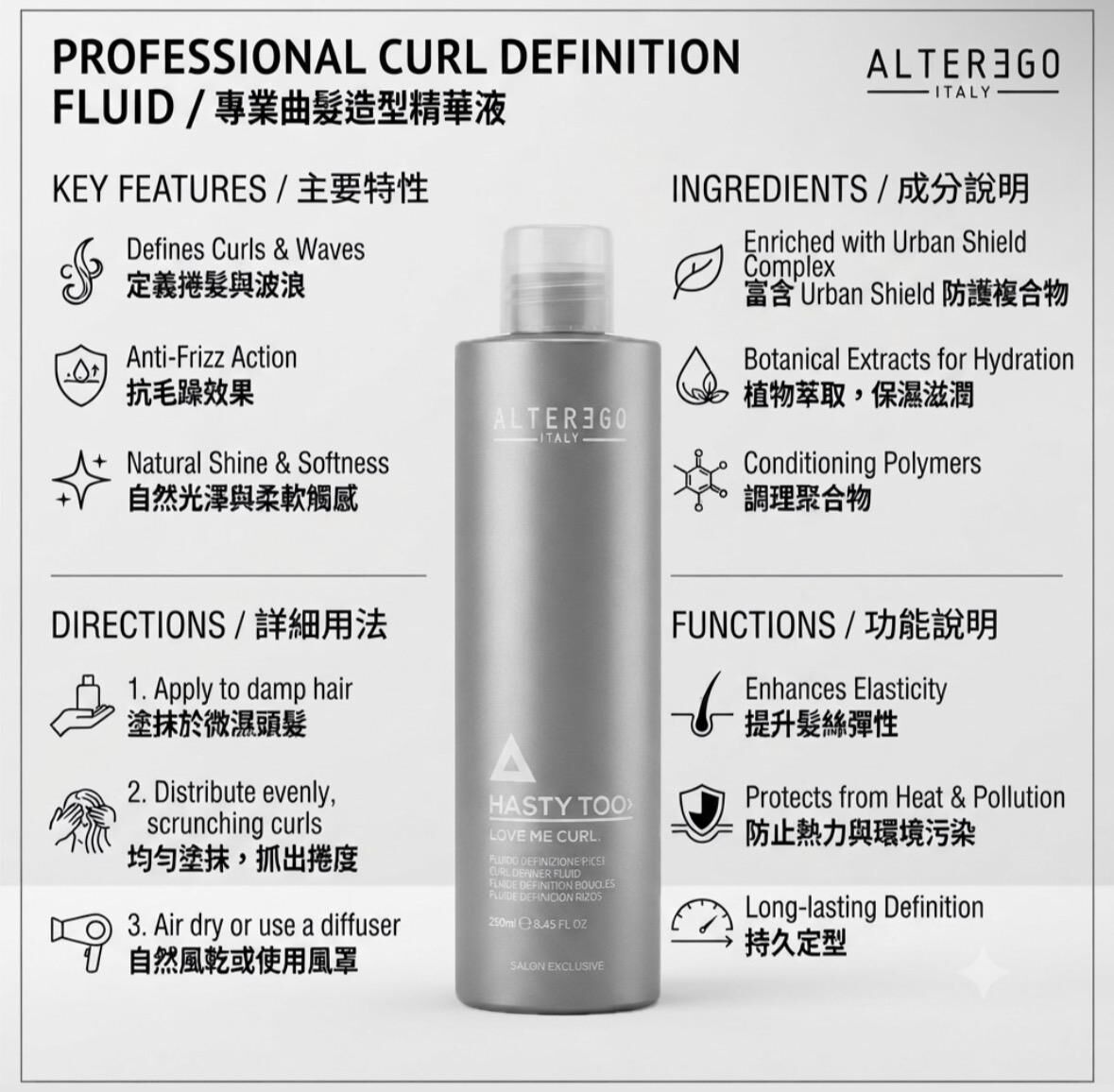 ALTER EGO HASTY TOO LOVE ME CURL FLUID DEFINITION CURLS 250ml
