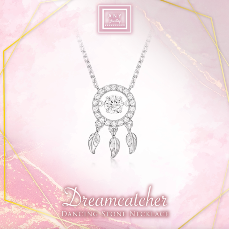 AR10 N2352 Dreamcatcher Dancing  Stone Necklace  (Free Upgrate to 莫桑石) $688