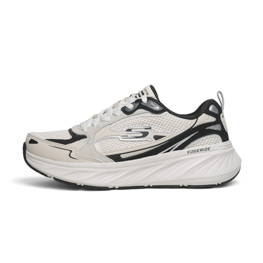 SKECHERS 慢跑鞋 EDGERIDE 米黑 寬楦 緩震 記憶墊 女 150493NTBK