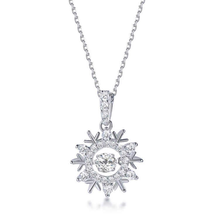 AR14 N2562 Dancing Snowflake Necklace (Free Upgrate to 莫桑石)$688