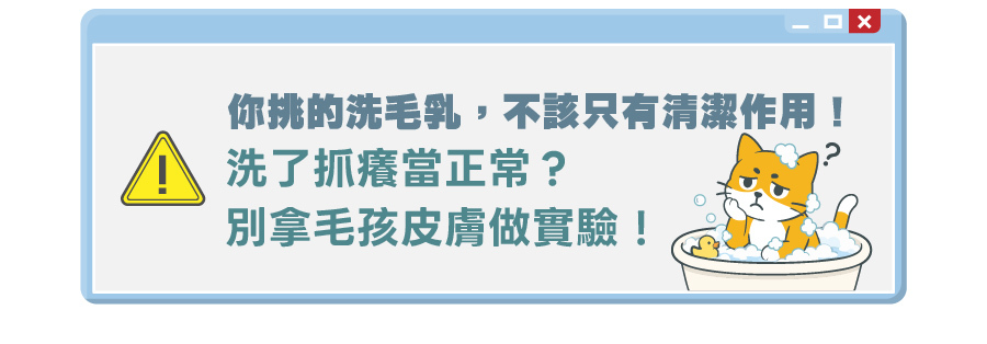 洗了抓癢當正常？別拿毛孩皮膚做實驗！  你挑的洗毛乳，不該只有清潔作用！