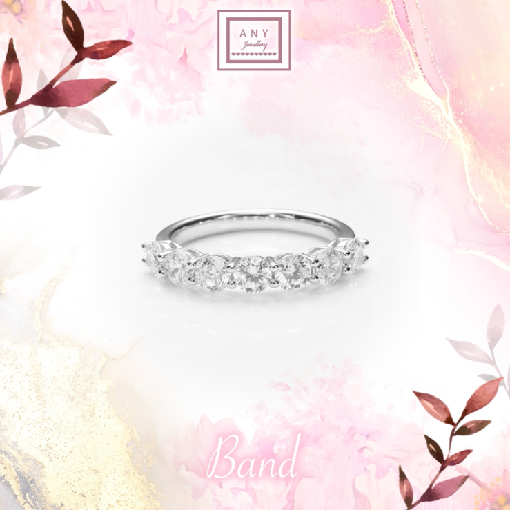 AR18 R6472  3.8mm Band Ring -  (Free Upgrate to 莫桑石)$688