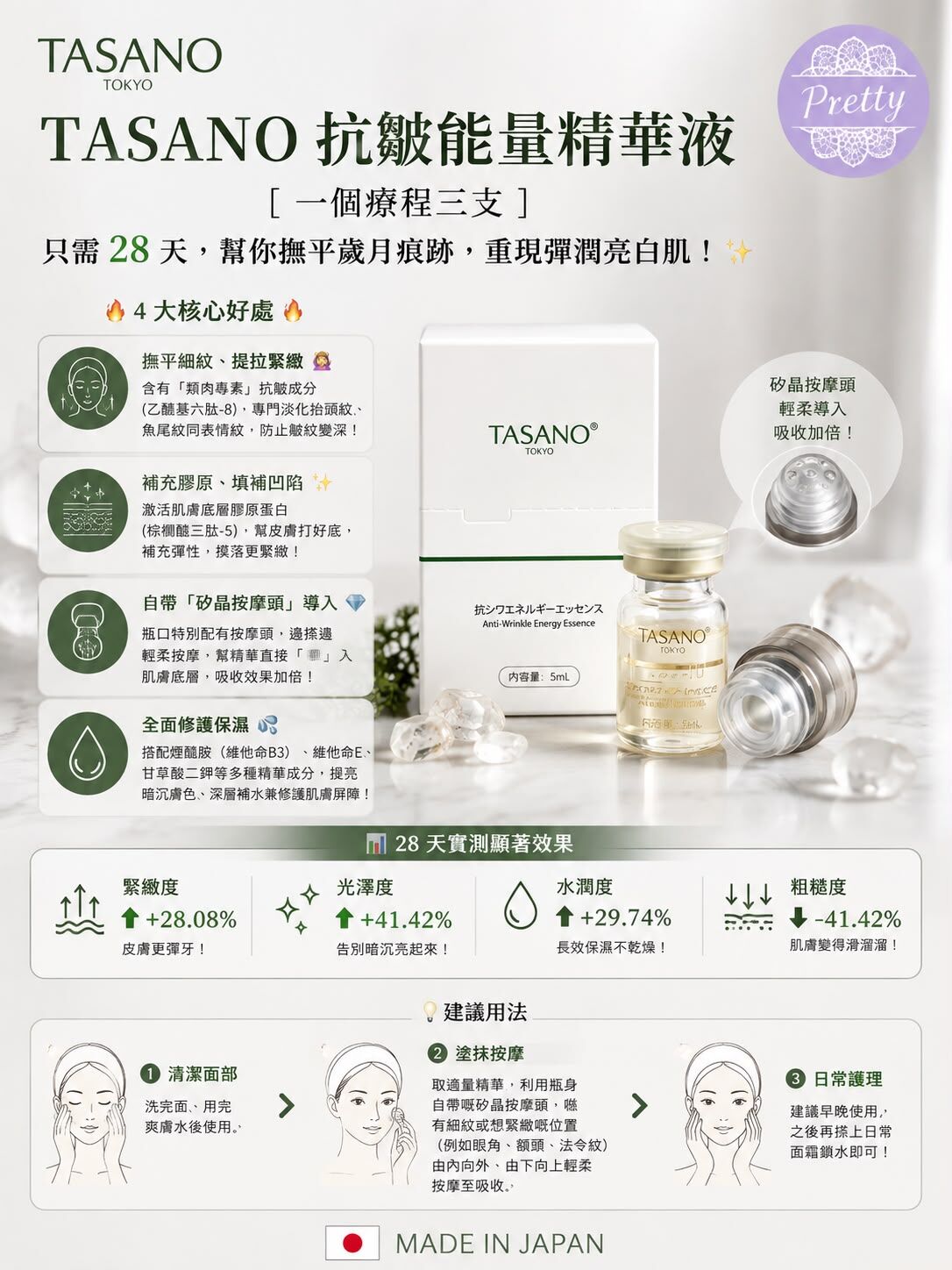 UR100 TASANO 抗皺能量精華液5ml【一個療程3支】 $288 EXP:2029年4月
