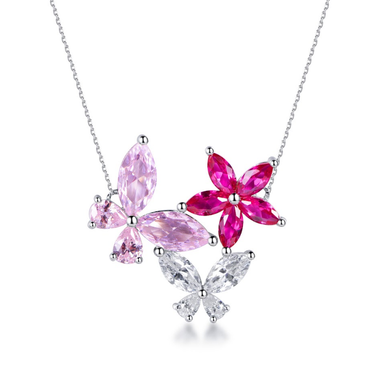 AR20 N3094  Butterfly Whisper Necklace - Zirconia $688 校長同款