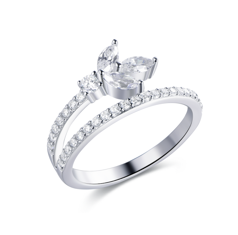 AR21 R7028   Winged Ring Zirconia - Zirconia   Hot Item!!$688
