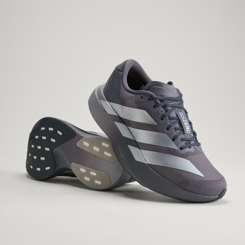 男鞋 ADIDAS ADIZERO EVO SL 灰銀 止滑 抗扭 避震 彈性 運動 慢跑鞋【KI9874】