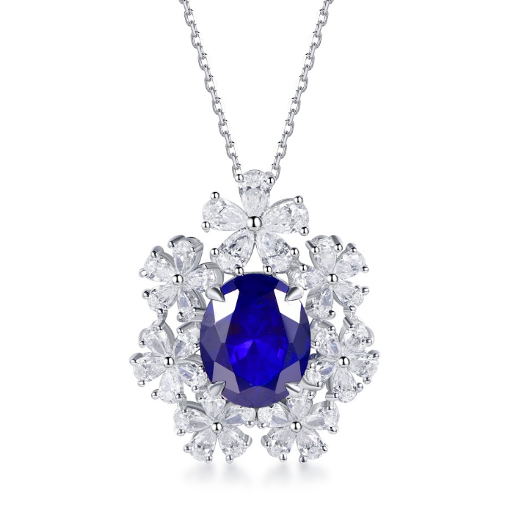 AR31 N3098  5 Carats Sapphire Dawn Necklace - Zirconia $1288