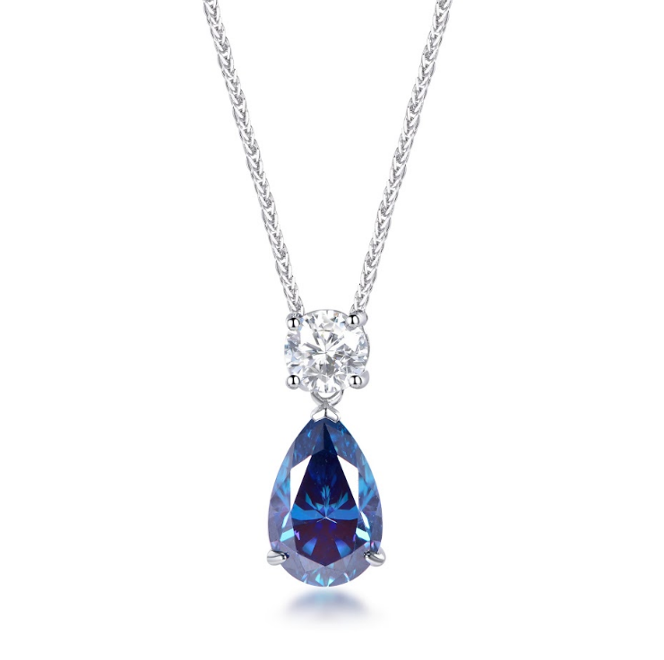 AR32 N3093  Blue Diamond Dew Necklace (莫桑石) $1288