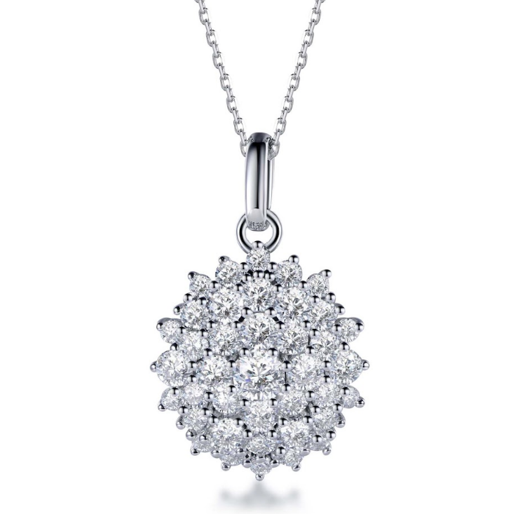 AR33 N2996  Floral Sparkle Necklace (莫桑石) $688