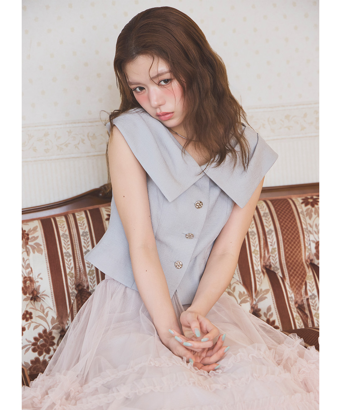 [預購]LILLIAN CARAT 翻領背心襯衫