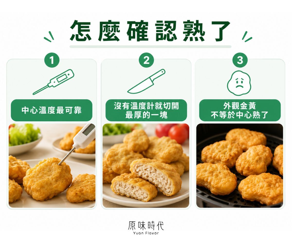 氣炸雞塊，怎麼確認熟了？
