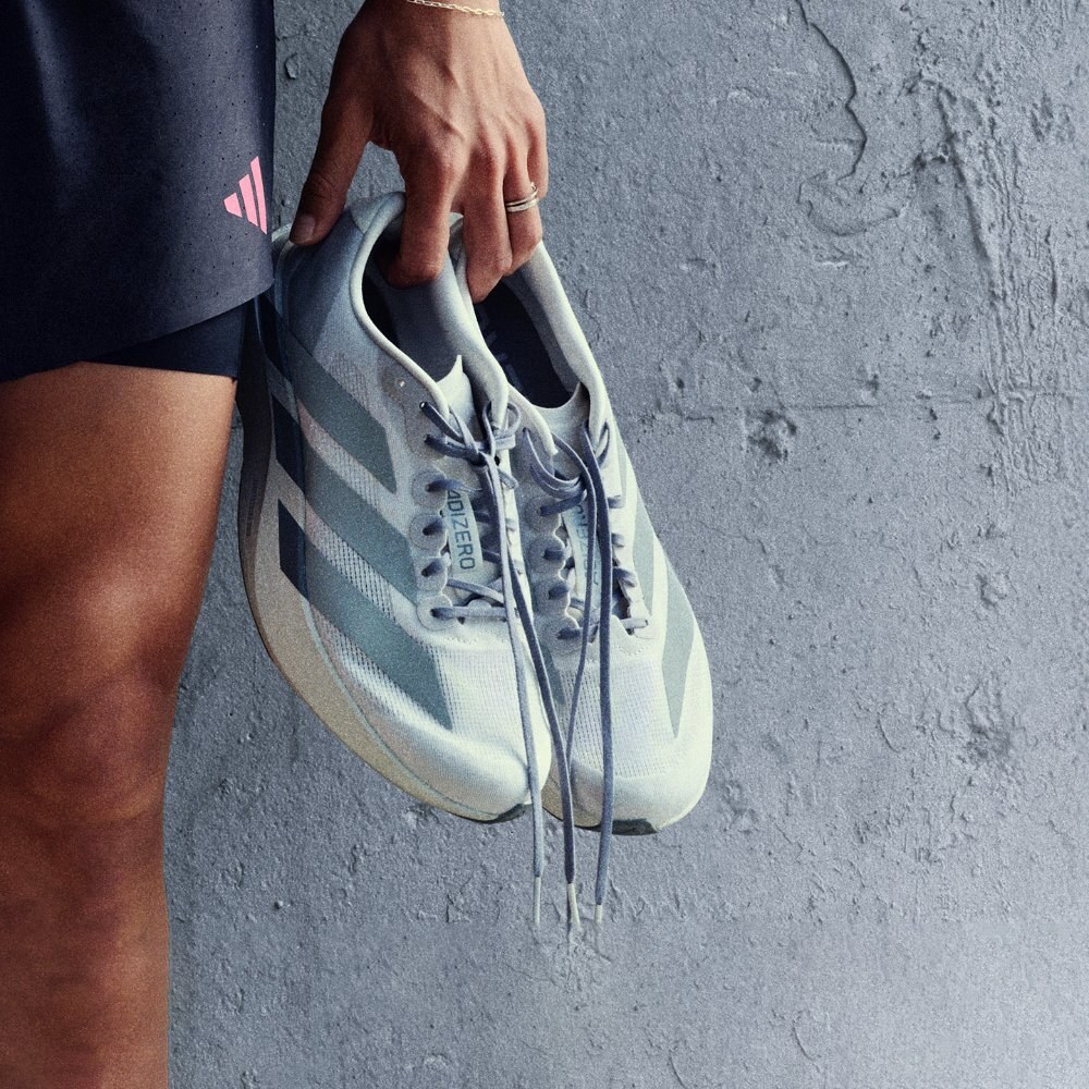 男鞋 ADIDAS ADIZERO EVO SL 淺灰 止滑 抗扭 避震 彈性 運動 慢跑鞋【KI7351】