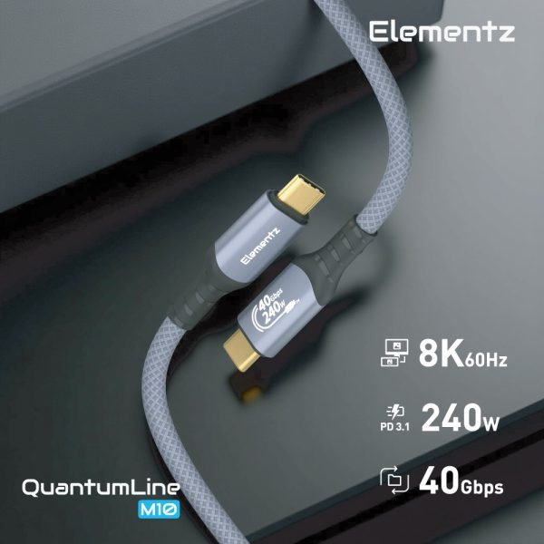 USB-C To C 240W/8K@60Hz/40Gbps Cable 100cm-200cm (NQL-M10)