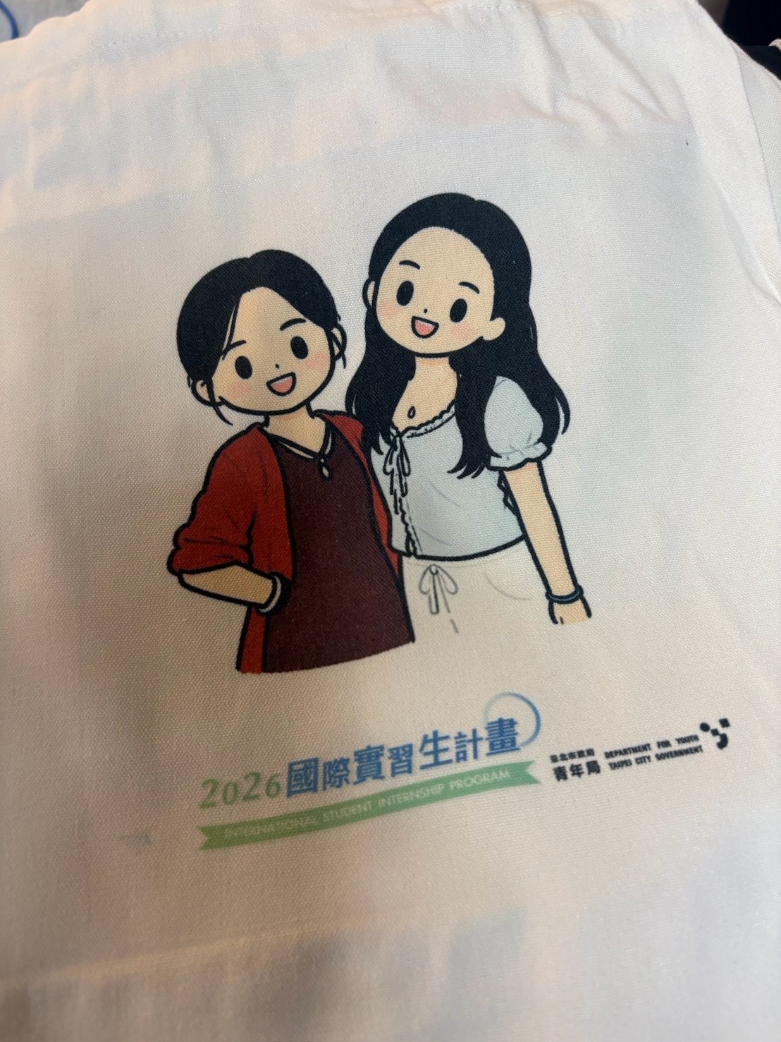 雙人AI似顏繪客製化帆布袋細節展示
