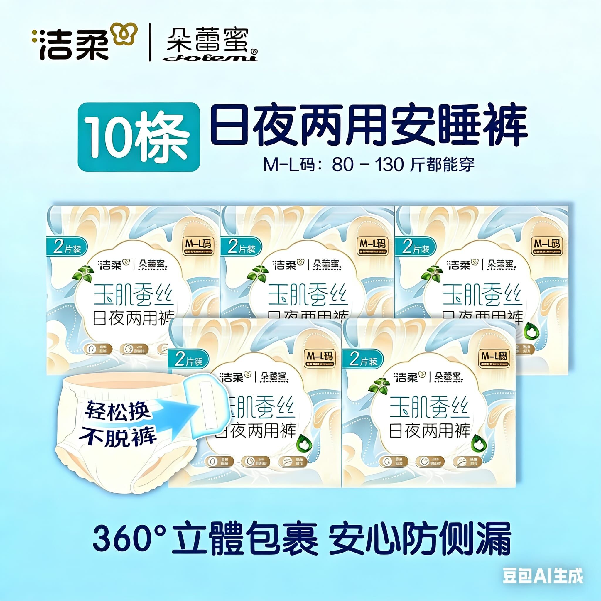 Dolemi 玉肌蠶絲日夜兩用褲M-L碼 (2片裝)【一套5包 = 共10條】