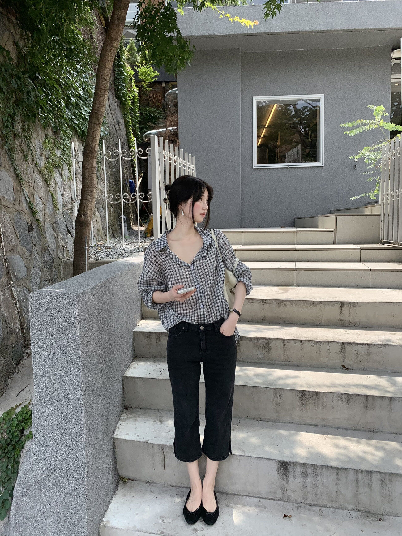 Flily 透感格紋襯衫 4色