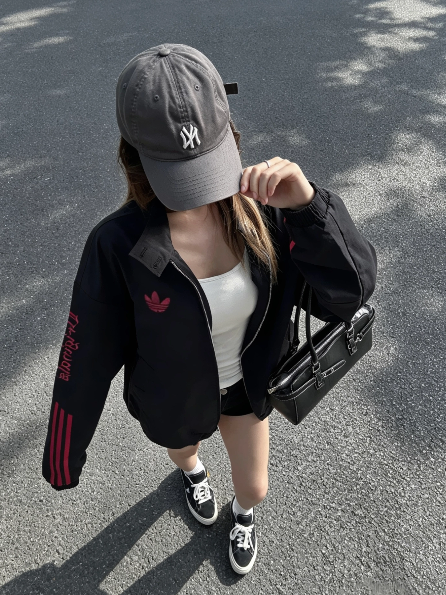 ADIDAS ORIGINALS 美式 歌德字 刺繡 立領 黑色 風衣 外套