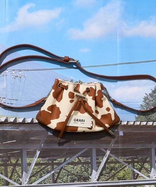 GRAIN / 2WAY Cow Print Mini Waist Pouch