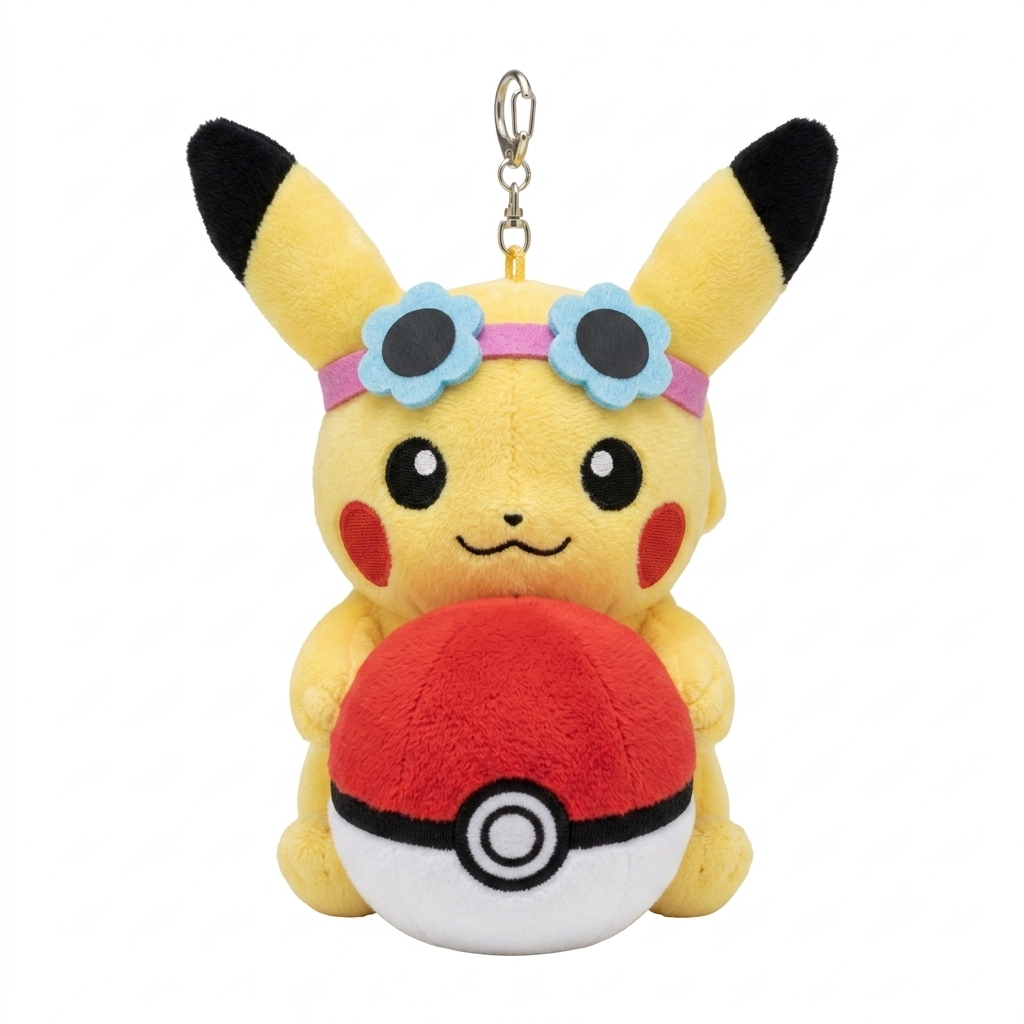 Pokemon Korea Exclusive Olive Young Pikachu Plush Mascot Keychain Sunglasses