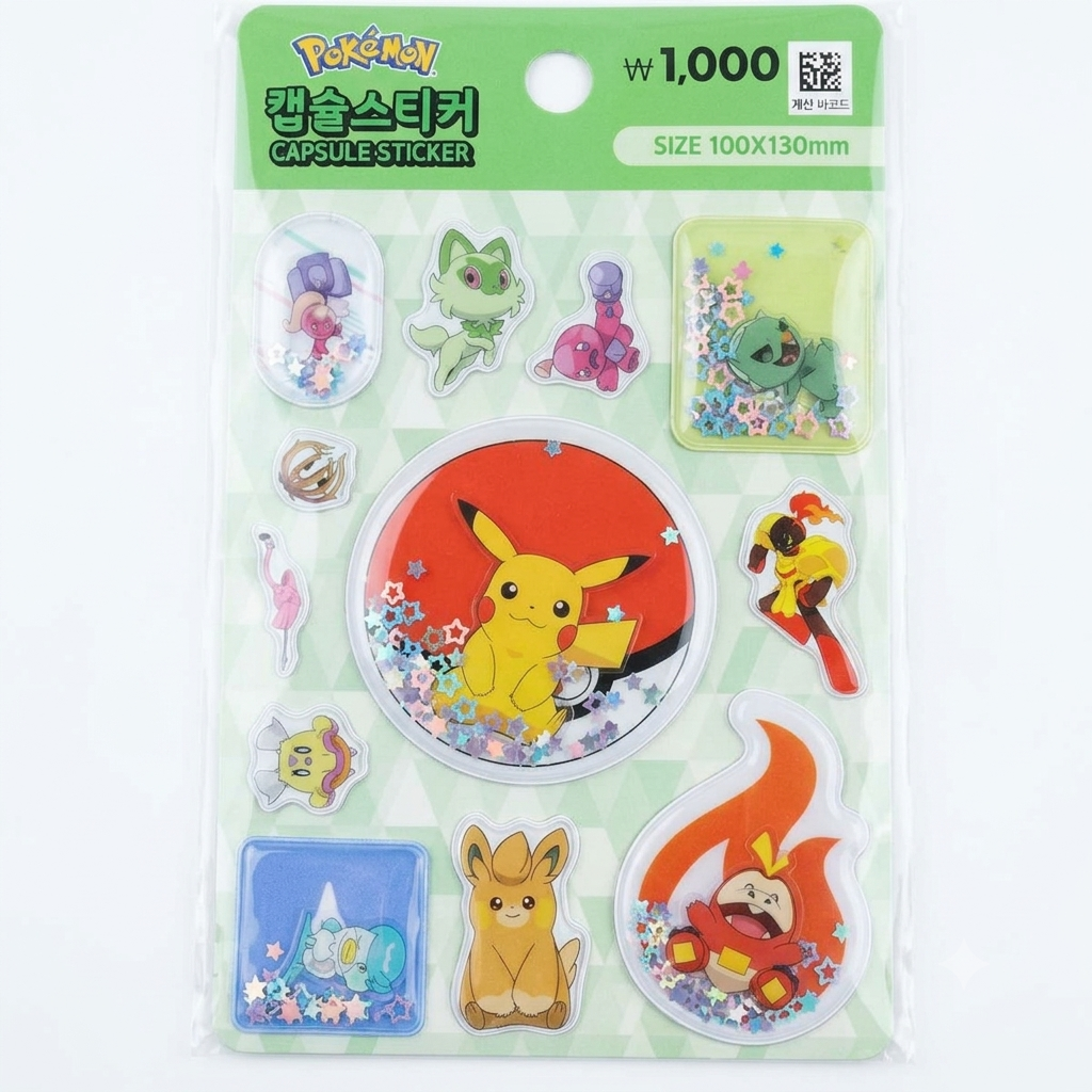 Pokemon Daiso Korea Capsule Sticker