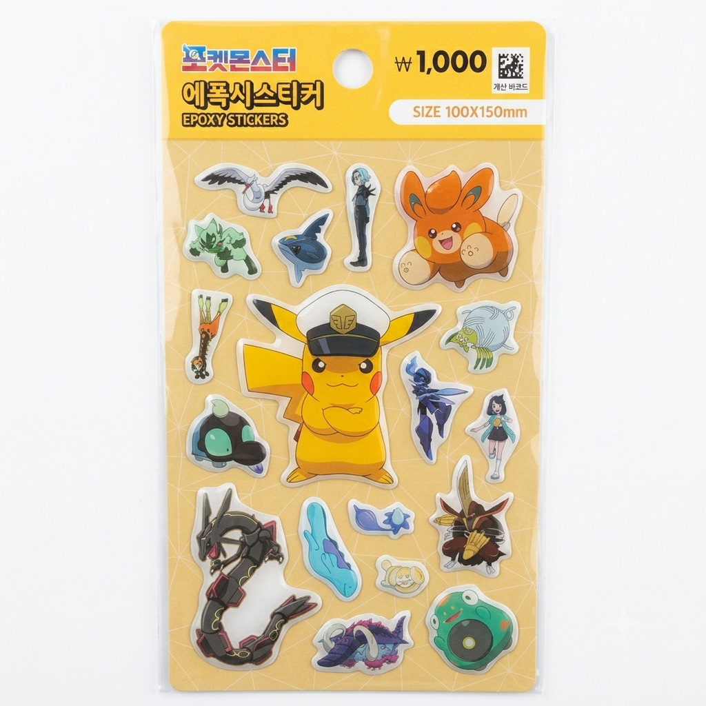 Pokemon Daiso Korea Epoxy Stickers