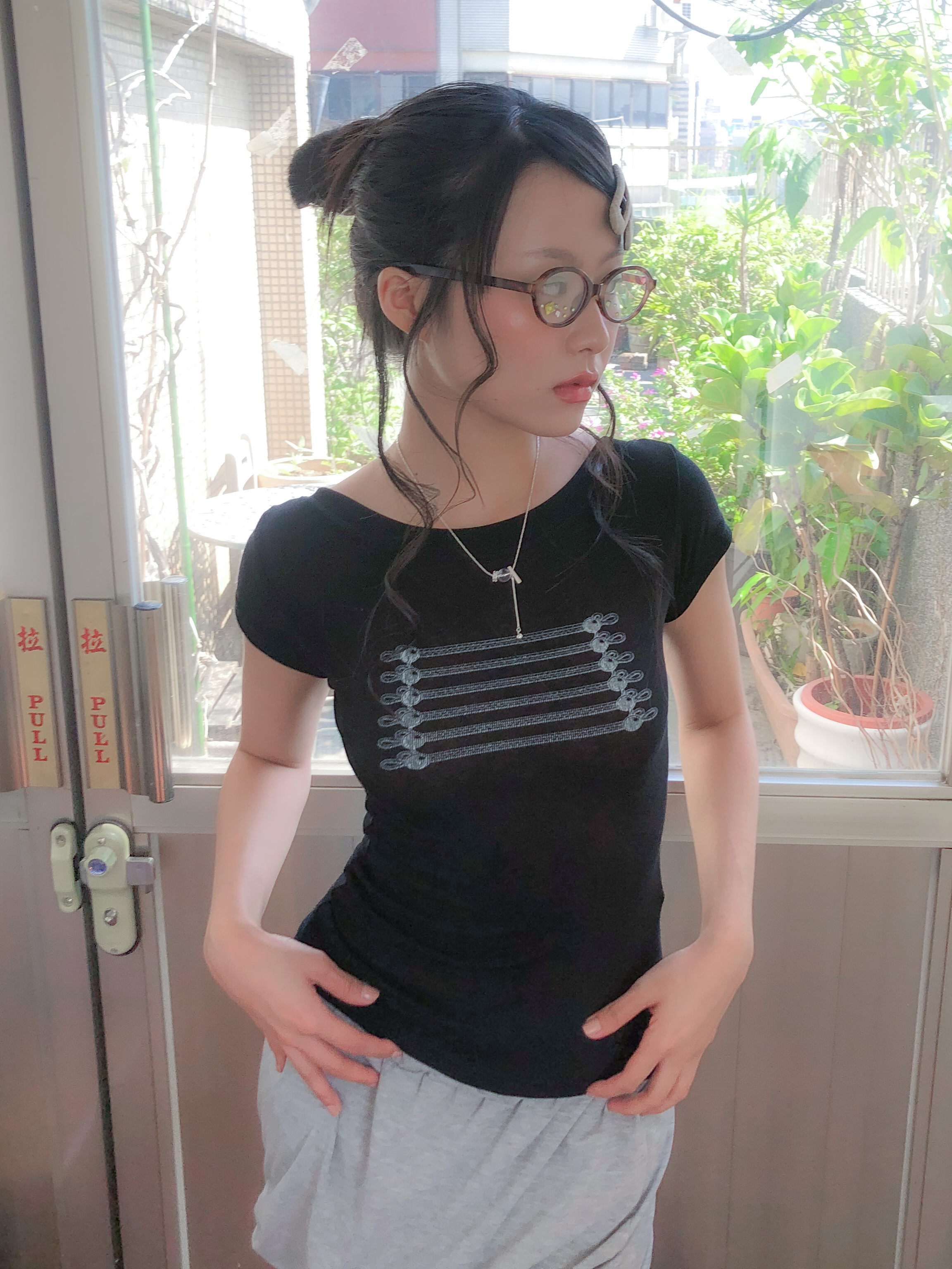 leon print tee #上衣