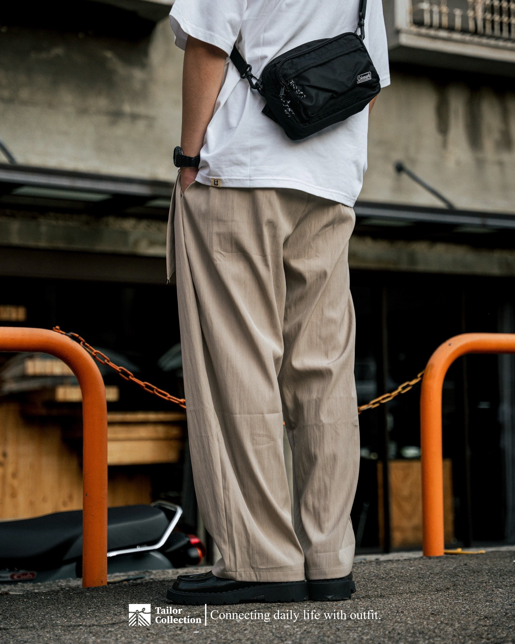 #現貨 Tailor collection 老錢風 可調節腰帶 垂墜 西裝褲 直筒褲 OK2543 三色