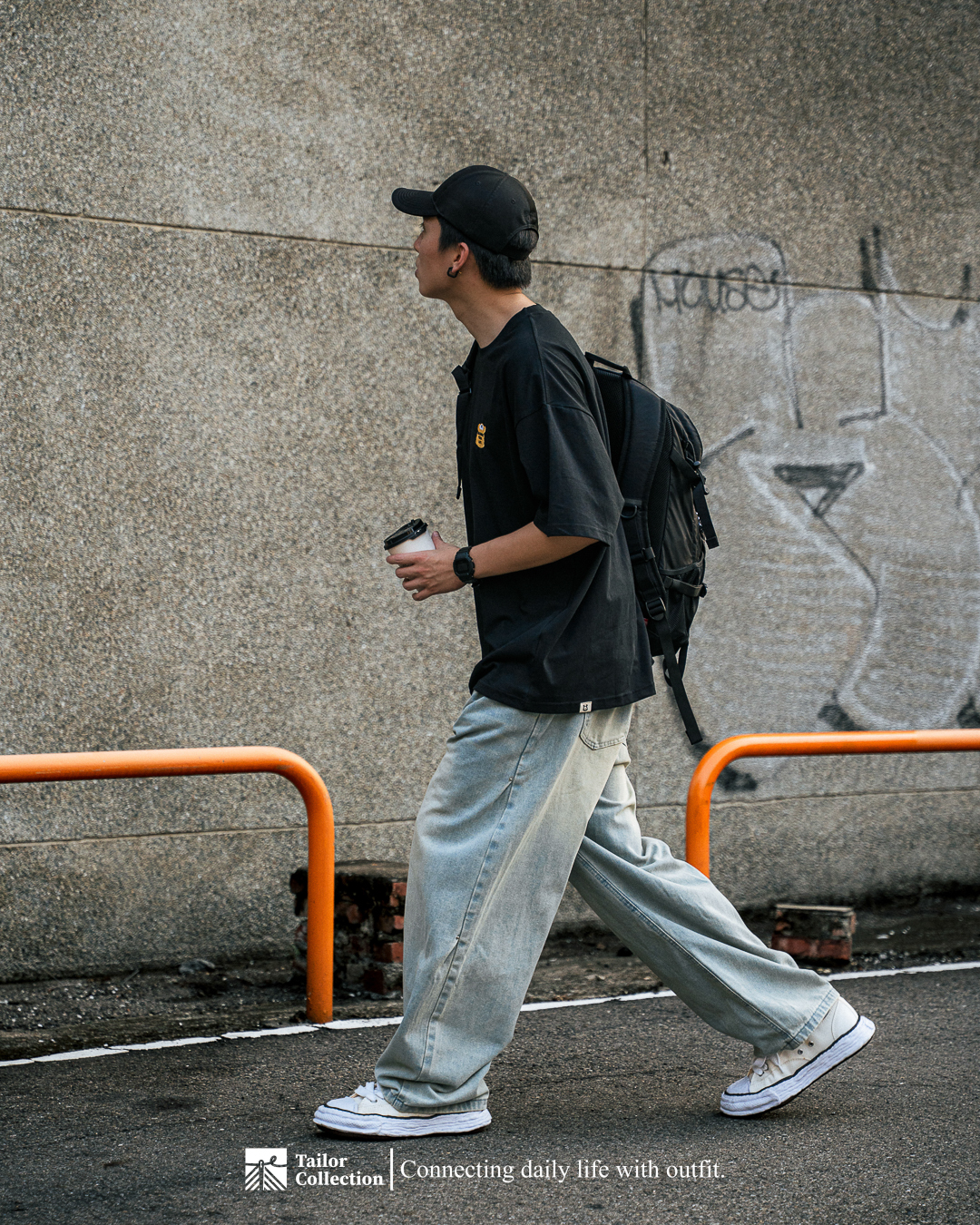 #預購 Tailor collection 復古水洗做舊 側邊立體打摺 彎刀牛仔褲 ON2624