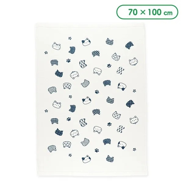 【Nishimatsuya】Baby Twistless Cotton Towel Blanket 70x100cm - Cat